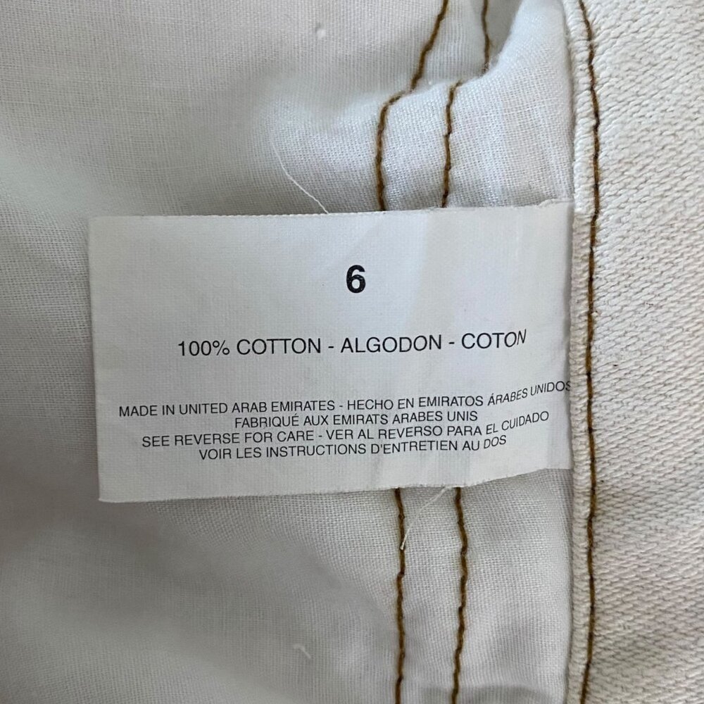 Gloria Vanderbilt A-Line Denim Pencil Skirt Cream Women's Size 6 Boho Tapestry - Picture 10 of 10